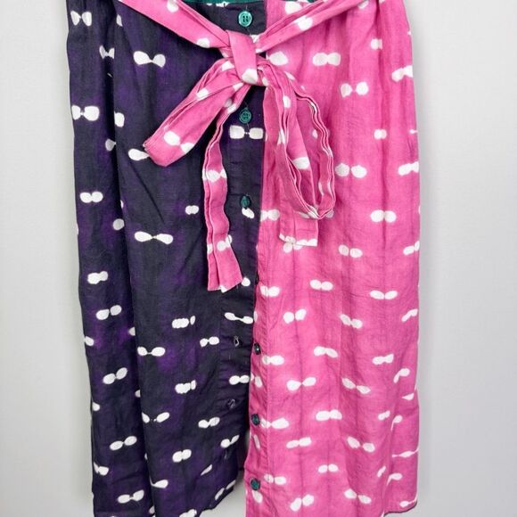 BUSAYO COLLECTIVE | Colorblock Polka Dot Belted Mini Shirt Dress Women’s Size 2 - Picture 7 of 11